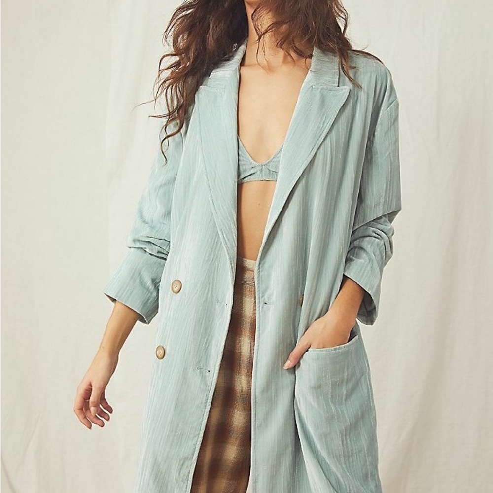 Free people Daria crinkle velvet blazer